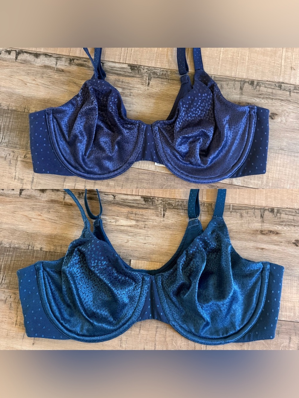 2 Wacoal Back Appeal Smoothing Underwire Bra Blue Horizon and teal 34C